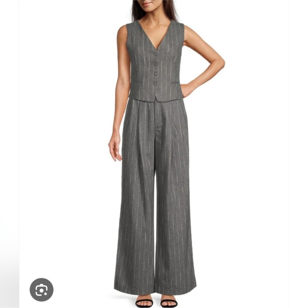 Le'AL.X Knit Wool Blend High Rise Flat Front Pleated Wide Leg Trousers Sz 0 NWT- - Picture 2 of 11